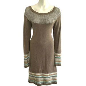 Athleta Women’s Size L Nordic Fair Isle Knit Sweater Dress